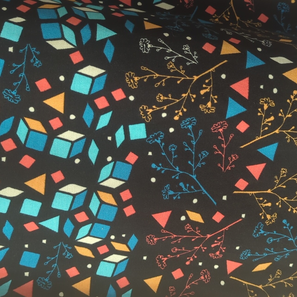 NWT LuLaRoe Julia Bodycon Short Sleeve Dress XXS Black Blue Multicolored Pattern - Picture 8 of 13
